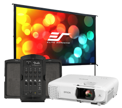 Package: Projector, Screen, & Speakers